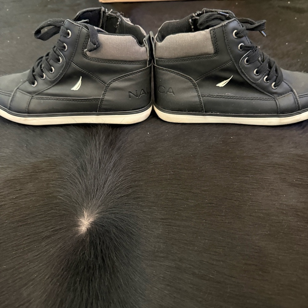 Nautica Boy’s Black and Gray High-Top Sneakers